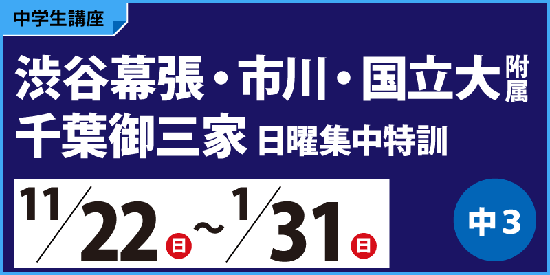 渋谷幕張・市川・国立大附属・千葉御三家日曜集中特訓